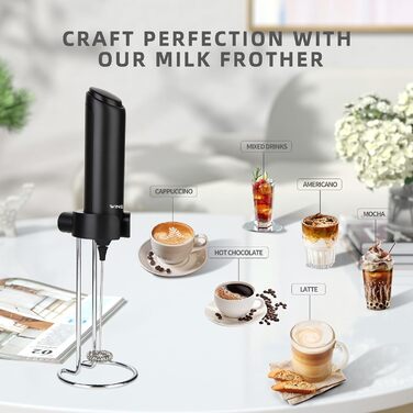 Електричний піноутворювач для молока WINETELL, USB-C, для лате, какао, матча, перезаряджається