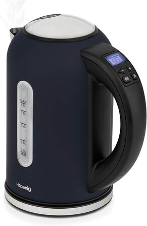 Електричний чайник H.Koenig BOE52, 1.7л, регулювання температури 40-100°C, 2200W, колір: Нічний блакитний