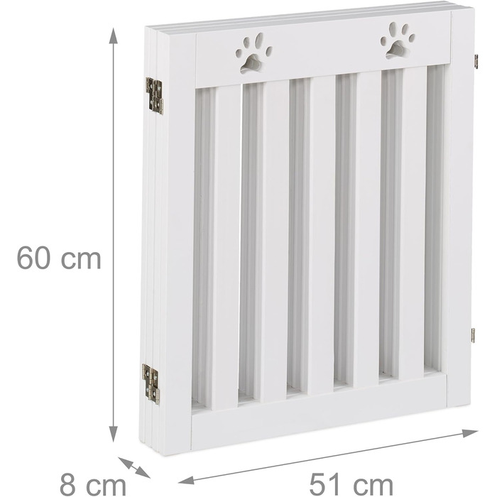 Захисне ворота для собак Relaxdays, самостійно встановлюється, 60 x 204 см, MDF, складане, білий