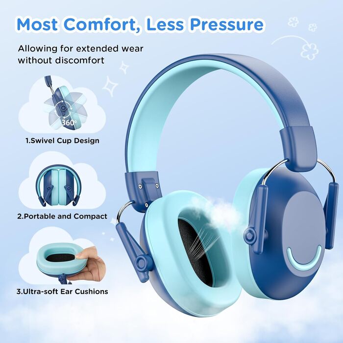 Навушники шумопоглинаючі для дітей Link Dream, SNR 30dB, 3-16 років, блакитні