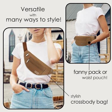 Поясна сумка Maxtop для чоловіків та жінок, чорна, водонепроникна, з 4 кишенями на блискавці, для спорту, подорожей, кемпінгу, велосипеду