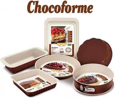 Набір форм для випічки Guardini: Springform 26 см, форма для тортів 28 см, форма для мафінів 25 см, сталь з антипригарним покриттям, бежево-шоколадного кольору