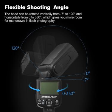 Спалах для камери AMBITFUL AF970: сумісність з Canon, Nikon, Sony, Olympus, Fuji, Panasonic, бездротовий, LCD-дисплей