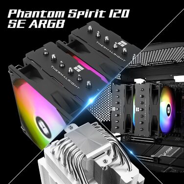 Thermalright Phantom Spirit 120 SE: Потужний кулер для CPU з 7 heatpipes, ARGB підсвічуванням, сумісний з AMD AM4/AM5 та Intel lga1851/1700/1150/1151/1200