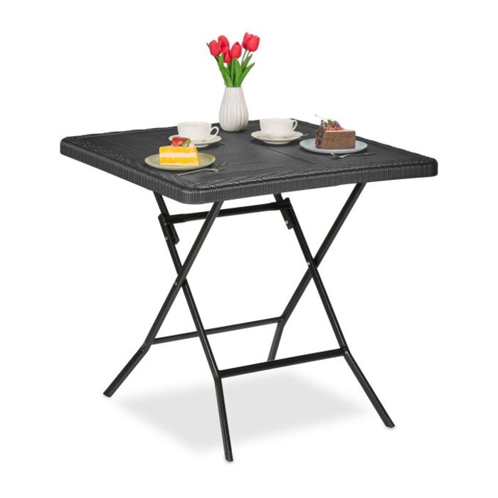 Relaxdays Garden Table with Wood-Look Appearance