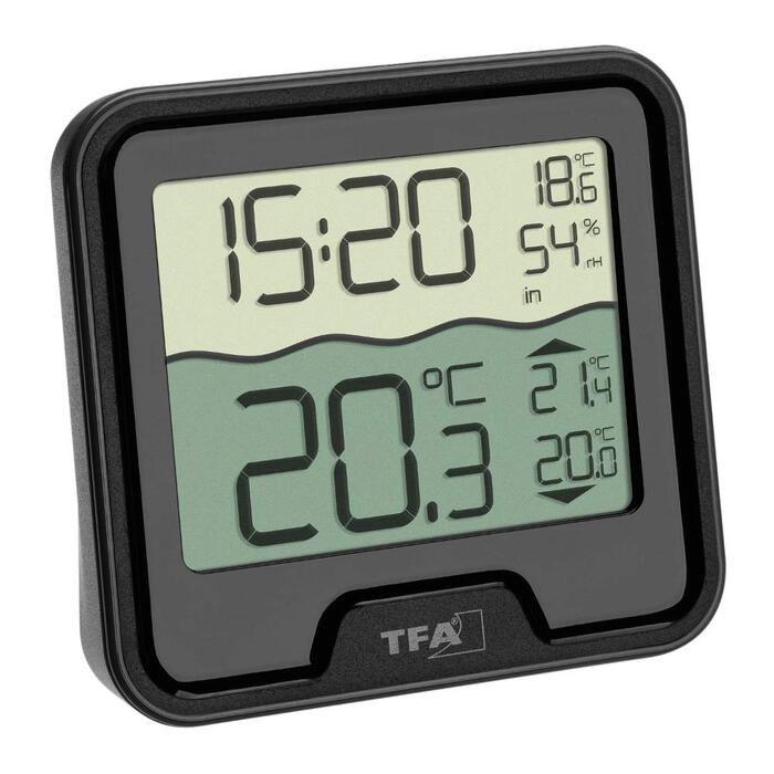 TFA Dostmann 30.3066 Radio Pool Thermometer Marbella Swimming Pool Thermometer, Black with Batteries