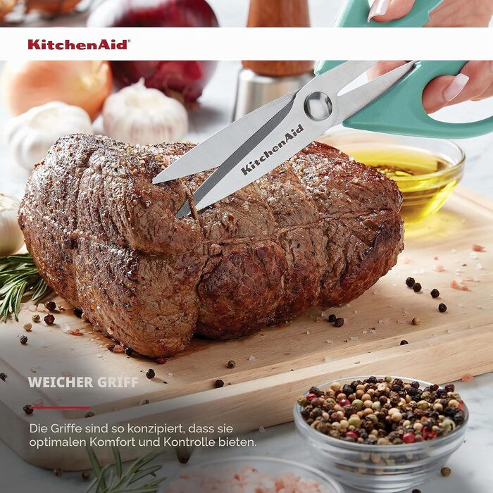 Універсальні кухонні ножиці KitchenAid, багатофункціональні, червоно-чорні (22 см)