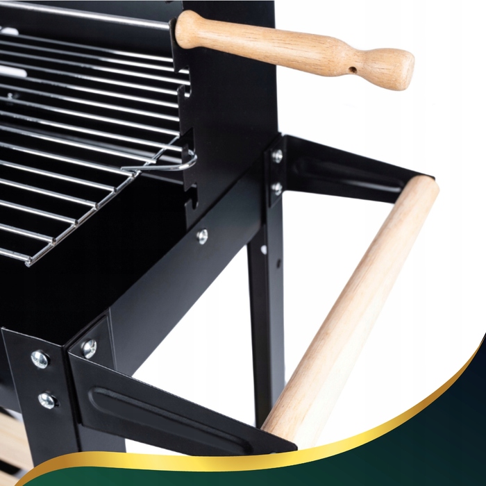 Великий вугільний садовий гриль BBQ XL на колесах з регулюванням та рожном