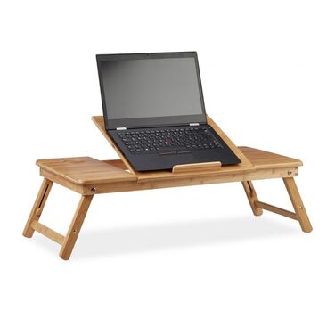 Relaxdays Bamboo Laptop Table XL