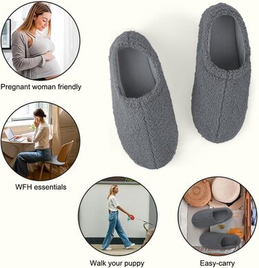 OFFCUP Теплі жіночі халати з меморіальної піни, зимові халати, халати з бавовни, плюшеві халати для дому та вулиці (сірий, 38, 39)