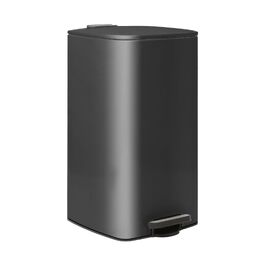 Сміттєвий відро Harbour Housewares на 30л зі сталі з педаллю, квадратне, для кухні (чорне)