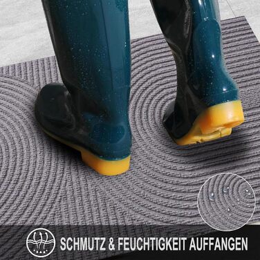 Килимок для дому та вулиці 43x76 см - антиковзаючий, миючий килимок для входу, тераси, саду (сірий)