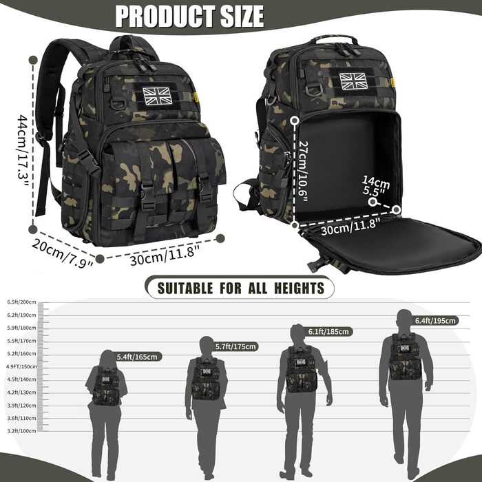 Рюкзак для камери з відділенням для ноутбука 15,6 дюймів - водонепроникний, міцний фоторюкзак для Canon, Nikon, DJI | Знімний вкладиш, кріплення для штатива, чорний камуфляж