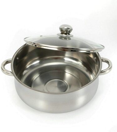 Паровий котел з нержавіючої сталі, 4 контейнери для приготування на пару, з кришкою з термостійкого скла (28 см)