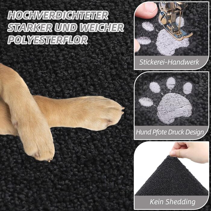 Килимок для дому BEQHAUSE 80 x 120 см, антиковзаючий, для входу, переднього та заднього дверей, коридору (50 x 80 см, чорний)