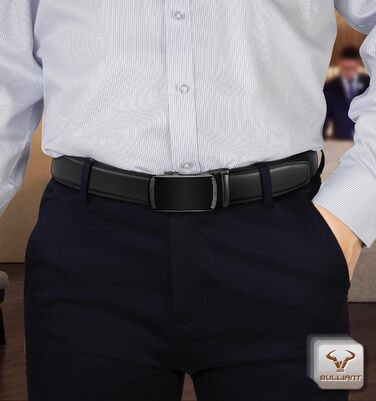 Чоловічий ремінь KEMISANT 2 шт. з автоматичною застібкою, шкіряний, регульований, 35 мм, з подарунковою коробкою