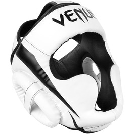 Venum Elite Headgear - White/Black - Boxing & MMA Head Protector