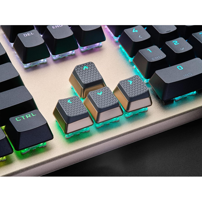 Механічна ігрова клавіатура Corsair K100 RGB Midnight Gold з перемикачами Cherry MX Low Profile, Bluetooth, сумісна з iCUE, QWERTZ DE, чорна