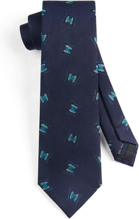 Чоловічий краватковий комплект HISDERN з принтом тварин: краватка та нагрудна хустинка (зелено-жовтий, універсальний розмір)