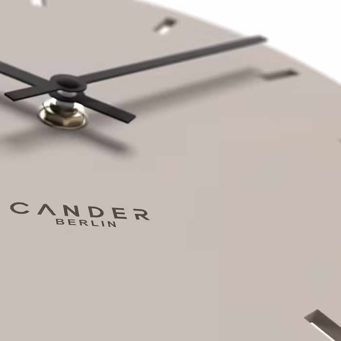 Cander Berlin MNU 2530 P Wall Clock Silent Ticking 30 cm Analog Kitchen Living Room Modern Vintage Warm Gray MDF