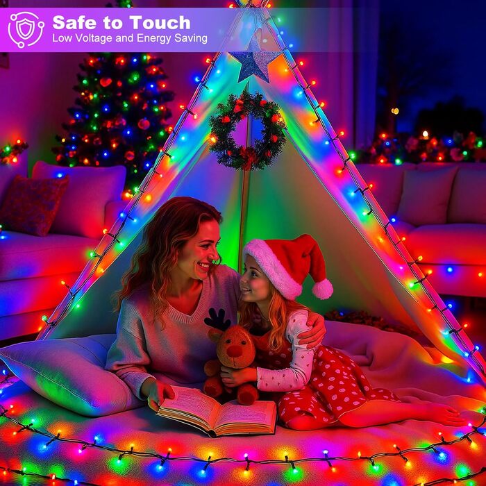 LED гірлянда для прикраси саду, балкону, весілля: 20м, 1000 LED, RGB, 8 режимів, таймер, вологостійка