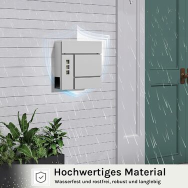 Поштовий ящик WOLTU XXL з відділенням для преси, захистом від реклами, оглядовим вікном, замком (2 ключі), антрацит (сірий) 37x37x10.5 см