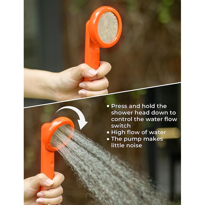 Портативна душова кабіна для кемпінгу Zooma з насосом, для відпочинку на природі, сад, вулиця, акумуляторна