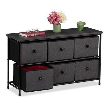 Relaxdays Sideboard with 6 Drawers