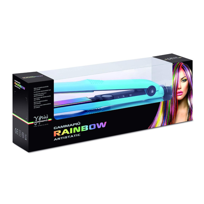 Випрямляч для волосся GAMMAPIU' Rainbow Professional: з регульованою температурою, швидким нагріванням, захистом від статичної електрики, італійська вилка, рожевий колір