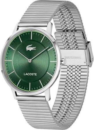 Годинник чоловічий Lacoste Crocorigin Quartz (світло-зелений) на браслеті (сталь/шкіра)