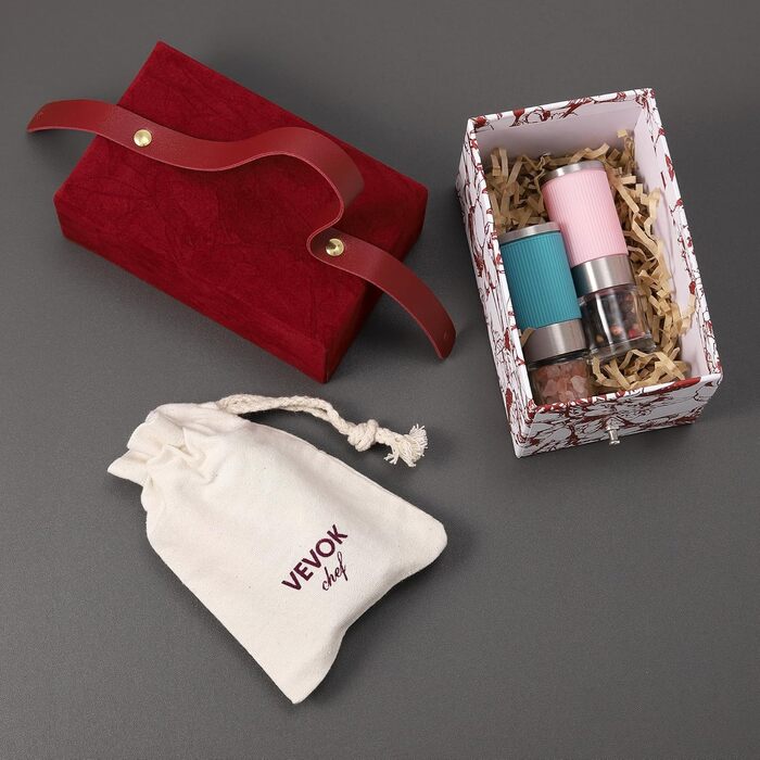 Набір для солі та перцю Vevok Chef Mini 2 шт. з регульованою керамічною млинкою, для кухні, кемпінгу, подарунок (Помаранчевий)