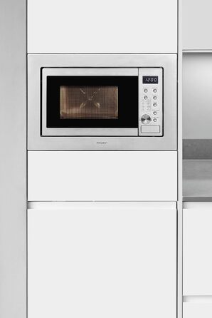Вбудована мікрохвильова піч Exquisit EMW20-DG-020 Inox: 800 Вт, 1000 Вт гриль, 8 програм, діаметр підноса 27 см, нержавіюча сталь