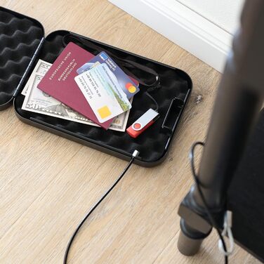 Сейф з кодовим замком HMF 316-02, переносна скринька для зберігання, чорний (24 x 16,5 x 4,5 см)