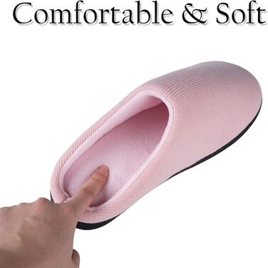 Теплі домашні тапочки Tofern для жінок та чоловіків. М'які, легкі, з піною Memory, бавовна, смугасті, неслизькі, комфортні, для осені та зими, 42/43 EU, рожеві