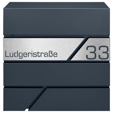 Поштовий ящик з газетницею з нержавіючої сталі, настінний, з замком та відділенням для преси - лазерне гравіювання (Модель 3)