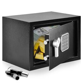 Сейф для дому SereneLife Tresor 6.3L: меблевий, вогнестійкий, цифровий замок, настінний/підлоговий, для грошей, ювелірних виробів та документів