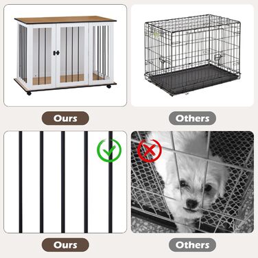Тамбур для собак TUKAILAi, стильний будиночок для собак в інтер'єрі, клітка для собак, переноска для собак, білий та коричневий