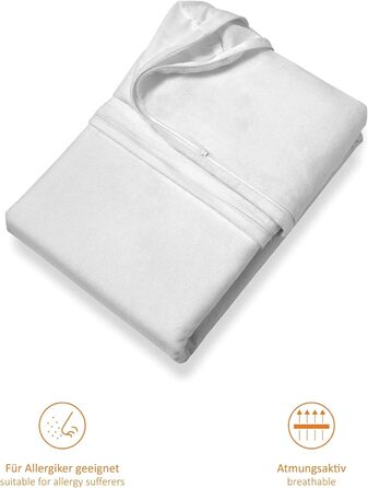 Sleepling Mattress Cover 90x200 cm, Evolon Encasing for Allergy Sufferers, Allergy & Anti-Mite Protection for House Dust Allergy Sufferers, Mattress Cover for Mattresses up to 20 cm, 95°C Washable, Made in Germany