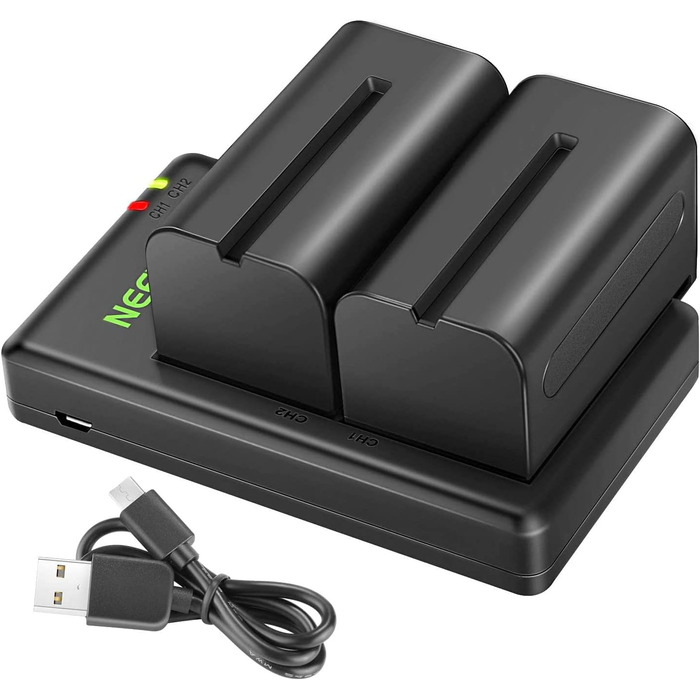 NEEWER NP-F750 5600mAh акумулятор з USB-зарядним пристроєм, сумісний з Sony NP-F550/750/970 та ін.