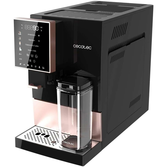 Автоматична кавомашина Cecotec Cremmaet Compactccino Black Rose, 19 Бар, з контейнером для молока, термоблоком, 5 рівнями помелу, резервуаром для кави 150 г