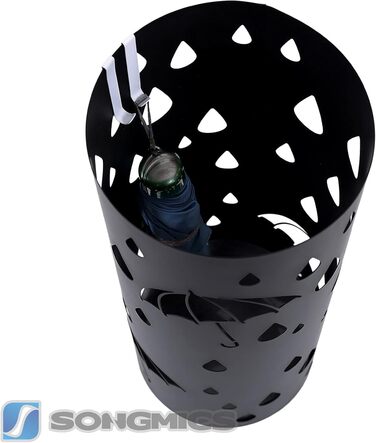 SONGMICS Umbrella Stand - White & Black, 49 x 19.5 cm - Durable & Stylish