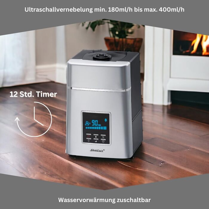 Зволожувач повітря Steba LB 5 з ультразвуковим зволоженням, 6 л бак, таймер 12 год, 3 швидкості