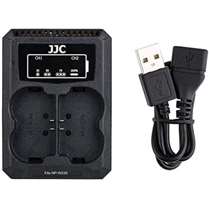 Зарядний пристрій JJC для акумуляторів Fujifilm NP-W235 (Dual USB) - сумісний з X-H2S, X-T4, BC-W235