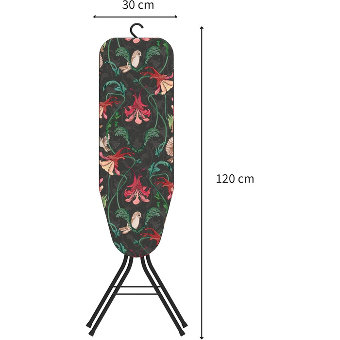 Праска Rörets Tempo Black – компактна парова прасувальна дошка 85x30x90 см, шведська якість, для малих приміщень