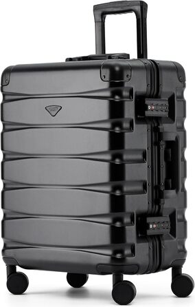 Чемодан Flight Knight Premium: Алюмінієвий каркас, ABS корпус, 8 коліс, 56x45x25см, Чорний