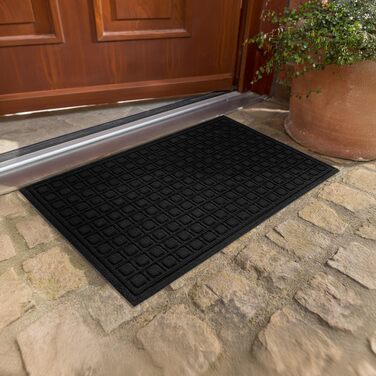 Килимок привідний Astra протибрудний та протиковзаючий для вхідної зони та балкона, стійкий до погодних умов, 40x60 см, чорний у клітинку