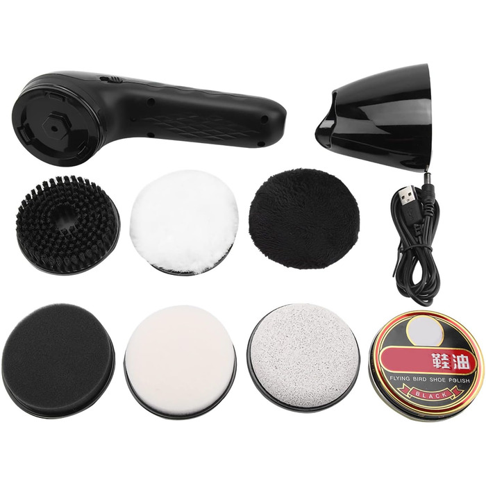 Natudeco Electric Shoe Polisher, Glove Brush, Portable Shoe Polisher, Multifunctional Leather Shoe Polisher, Leather Care Tool for Shoes, Bags