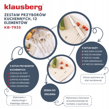 Набір кухонних ножів Klausberg Prestige, 5 предметів у підставці