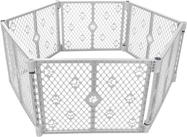 Вольєр для собак MyPet з 8 панелей, сірий, довговічний, UV-стійкий, портативний, регульований, зручний, дружній дизайн