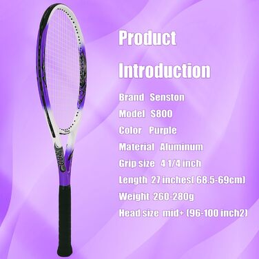 Тенісний racket Senston для професійних тренувань (фіолетовий, 27 дюймів)